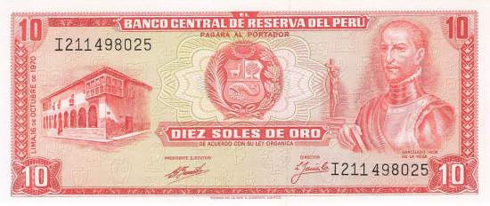 10 Soles de Oro 1970